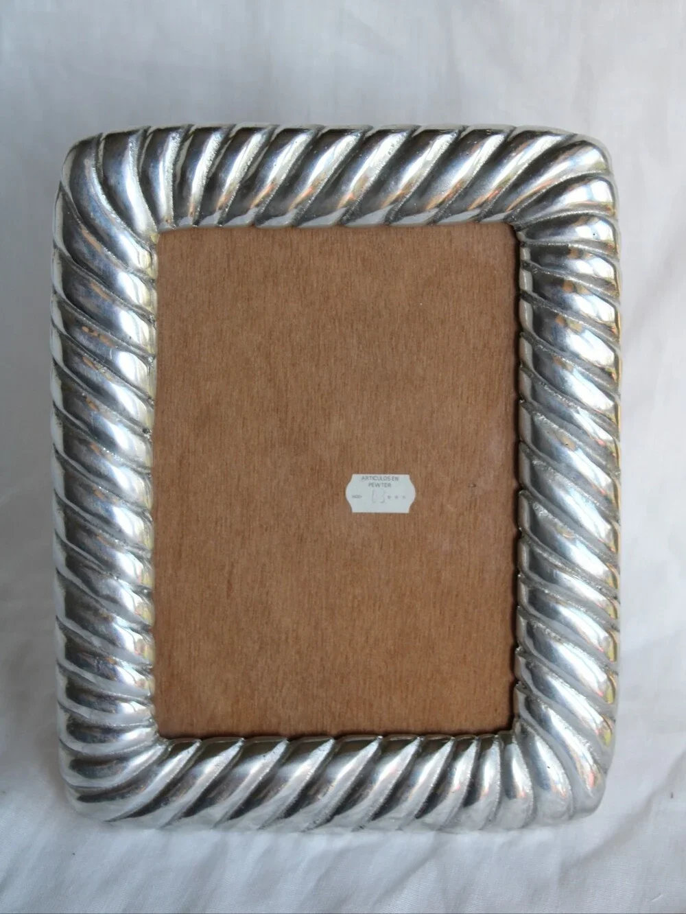 Pewter Twisted Rope Picture Frame - Picture 1 of 8